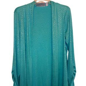 Simonton Says by George Simonton Large Teal Turquoise Cardigan